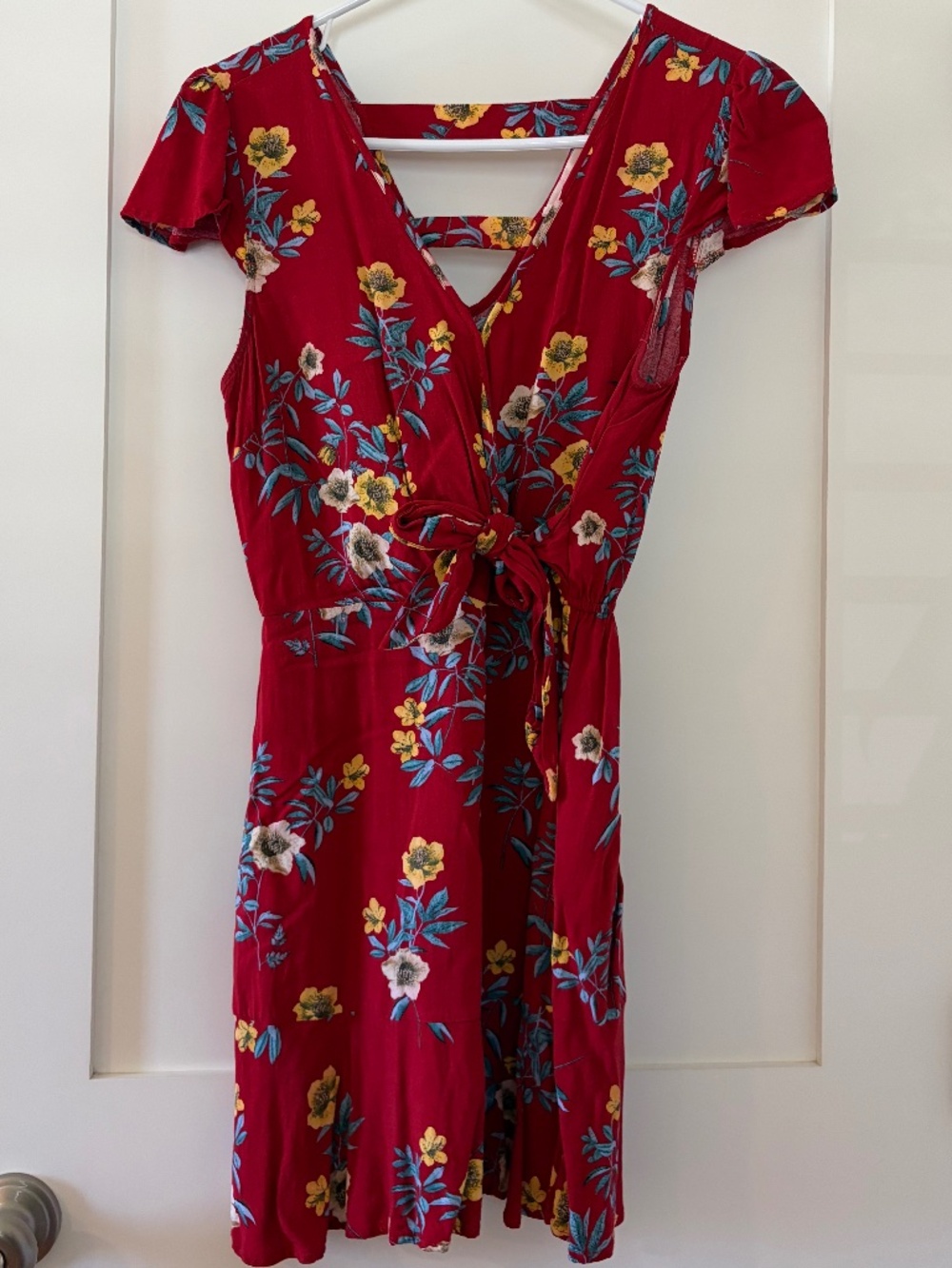 Floral mini wrap dress